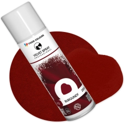 BARWNIK SPOŻYWCZY ozdoby na tort ZAMSZ W SPRAY burgund velvet 250ml DUŻY